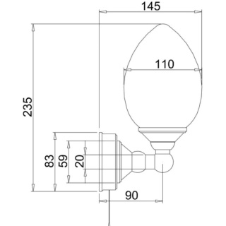 Burlington Bathrooms Edwardian Single Eliptical Light